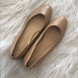 Cole Haan Tan and Gold Flat Ballet Slippers